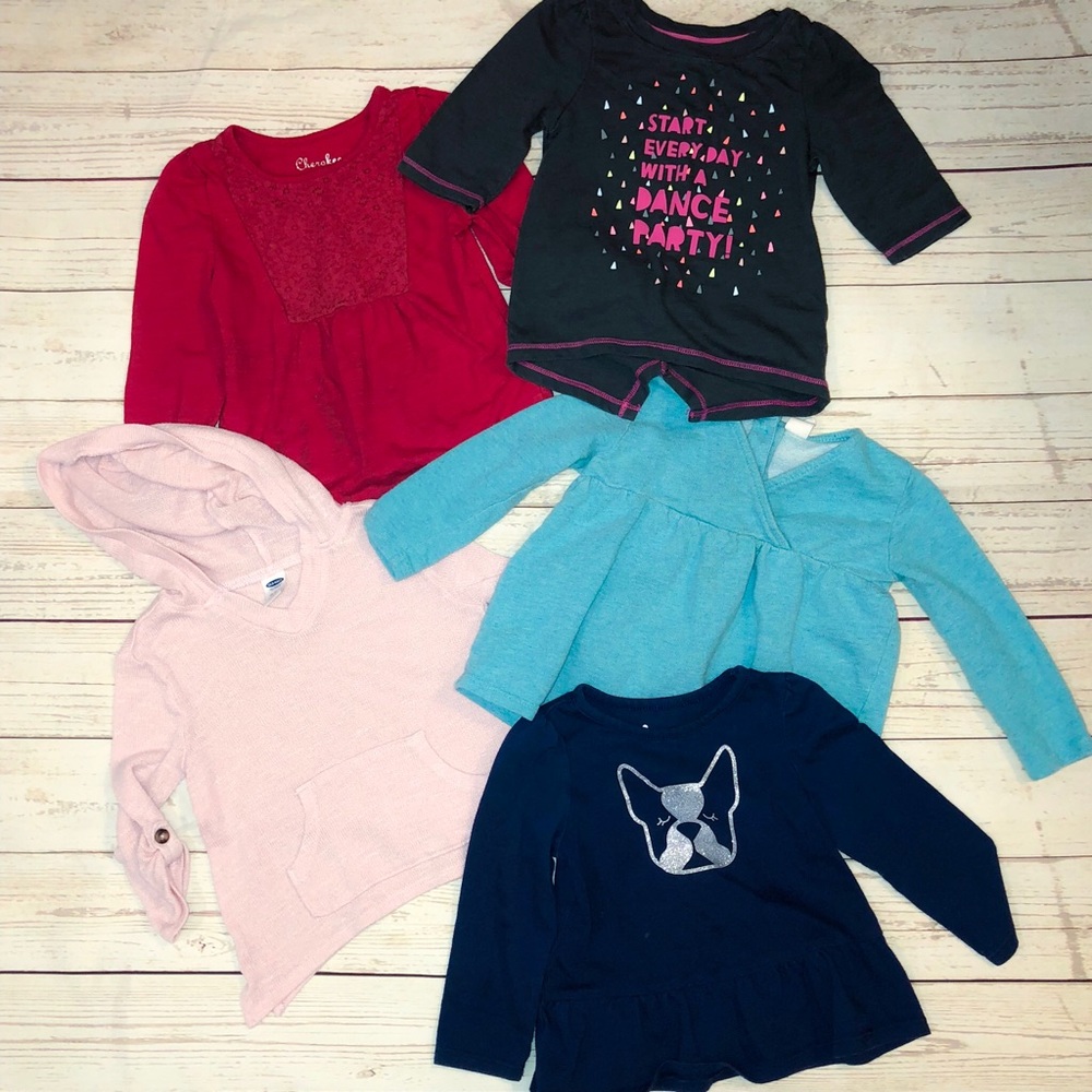 Bundle of 5️⃣ long sleeve toddler girl tops